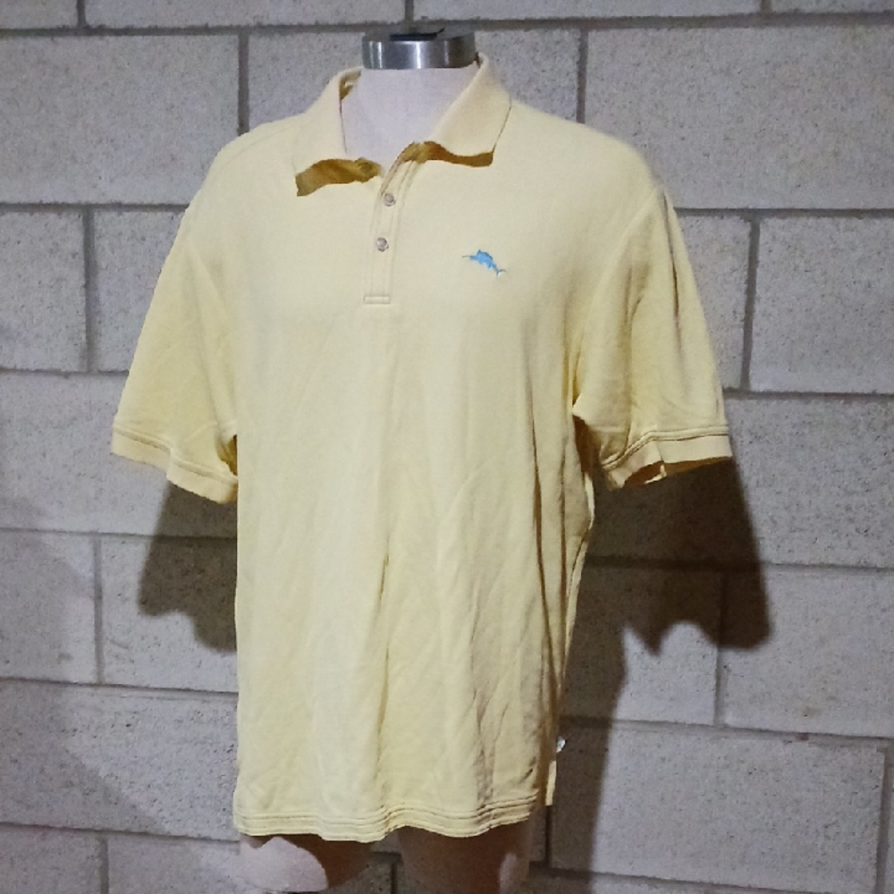 Tommy Bahama Yellow Polo Shirt for Men Size XL